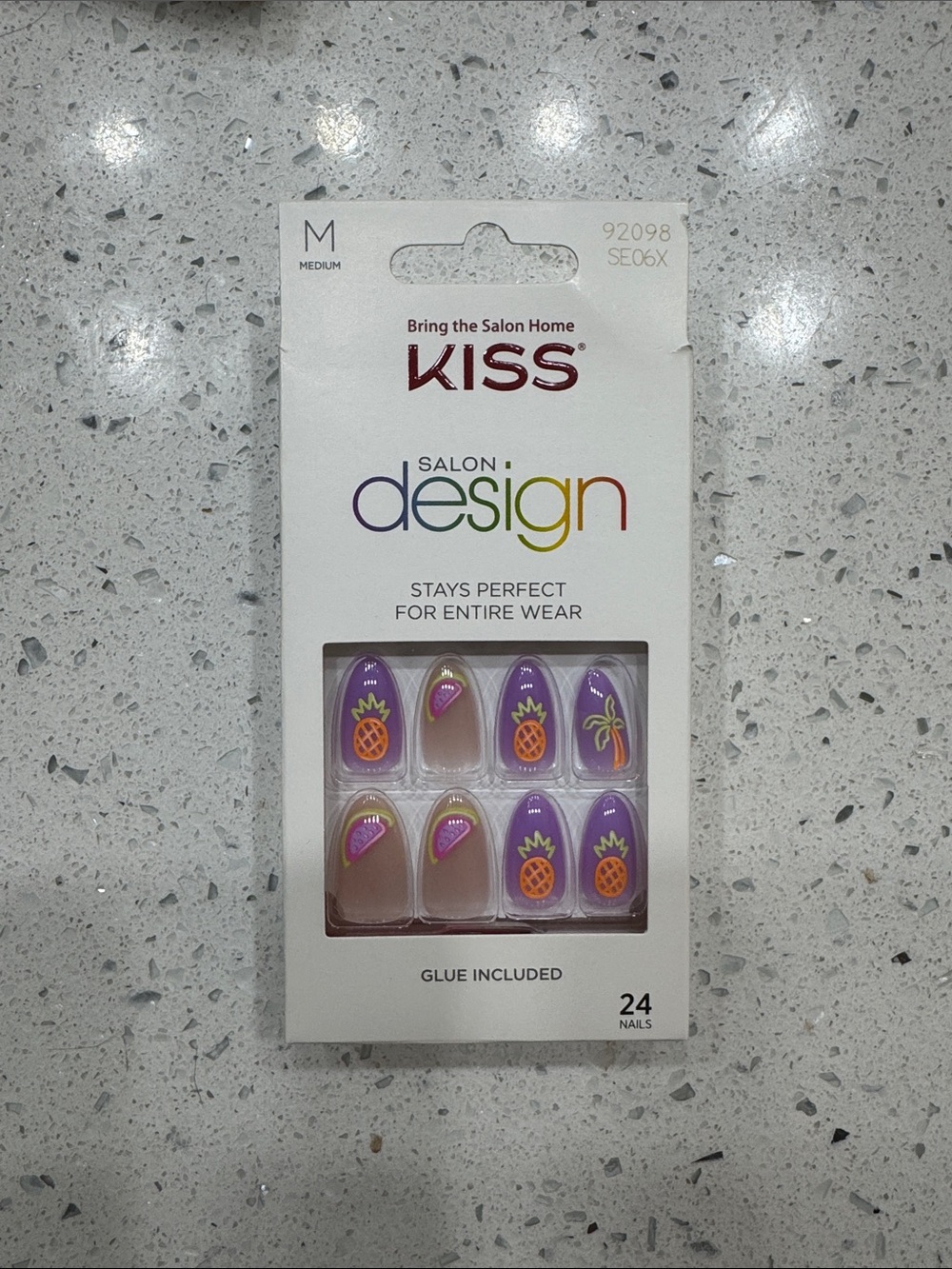 KISS Purple Pineapple Tropical Press-On Nails